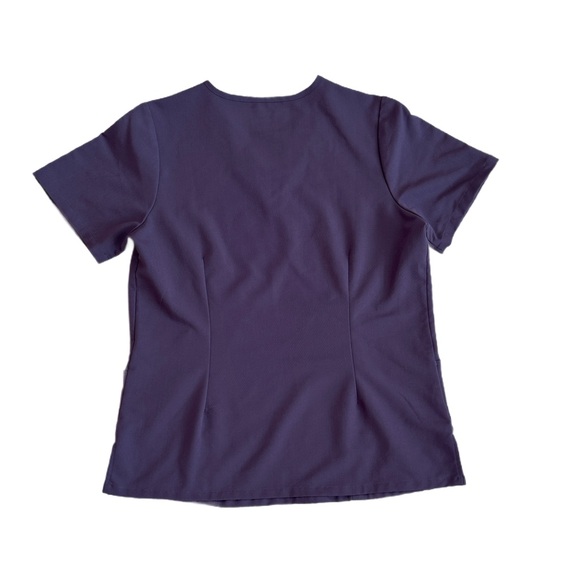 #16 MANDALA ~ Eggplant Purple Short Sleeve Drawstring Waist Scrub Set size M - Picture 6 of 10